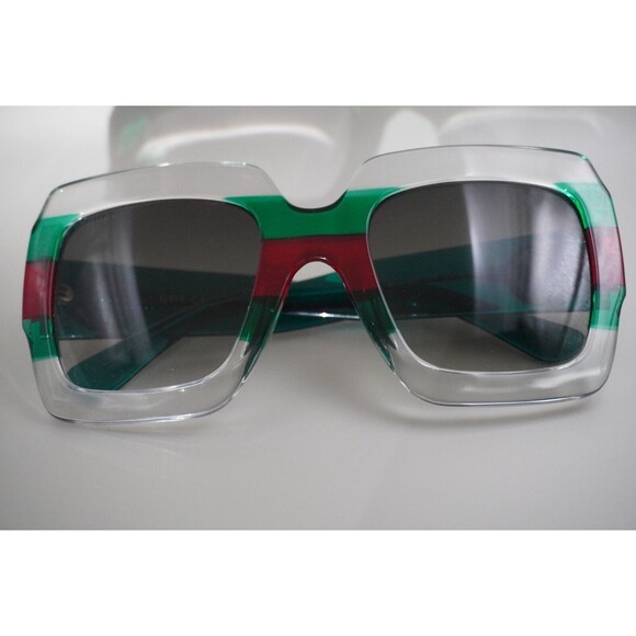 Gucci GG0178S square frame Tri-color design UV protection Luxury Trendy Designer - Picture 2 of 13